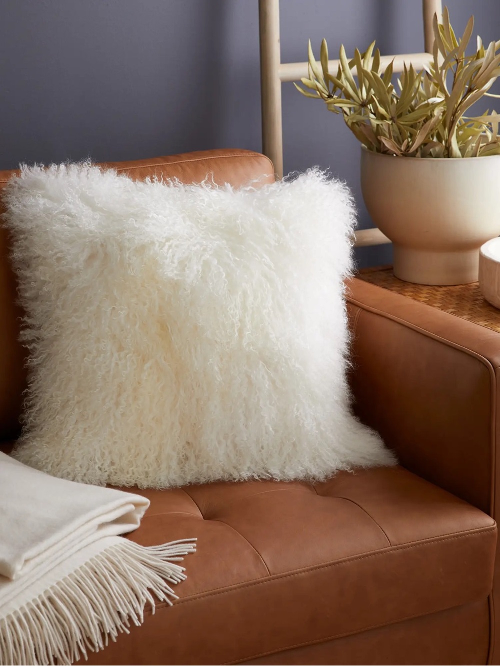 Quince Luxe Mongolian Lamb Pillow Cover 20x20